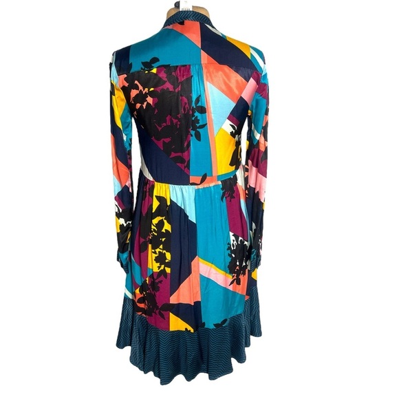 Maeve Anthropologie multicolor abstract print dress size XS Gillian Shirt Dress - Picture 6 of 11